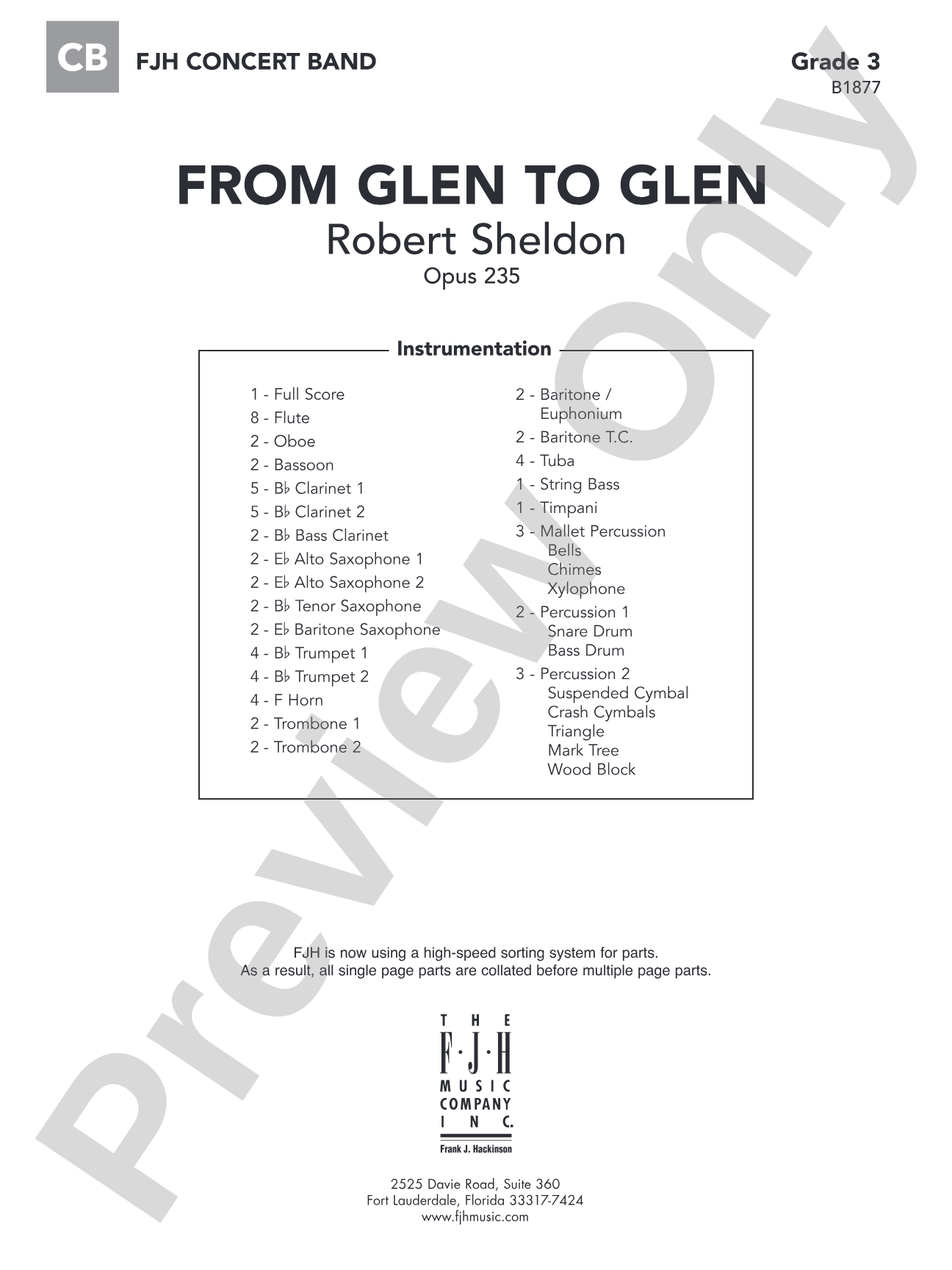 From Glen to Glen: Concert Band Conductor Score & Parts