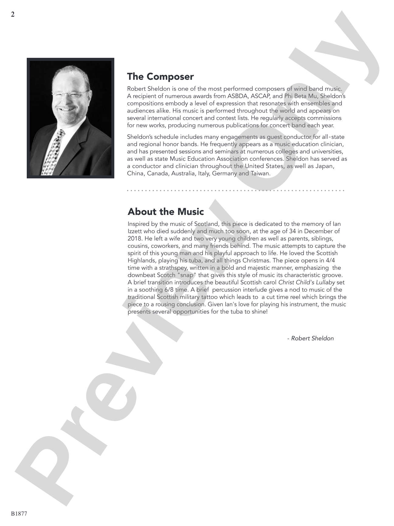 From Glen to Glen: Concert Band Conductor Score & Parts