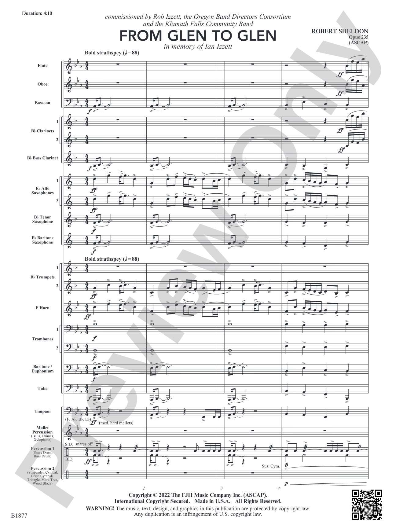 From Glen to Glen: Concert Band Conductor Score & Parts
