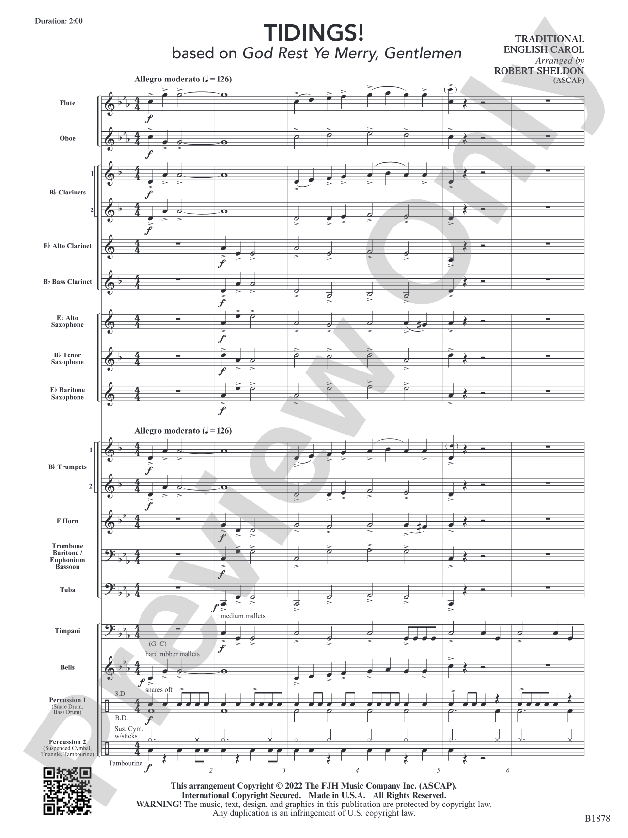 Tidings!: Concert Band Conductor Score & Parts
