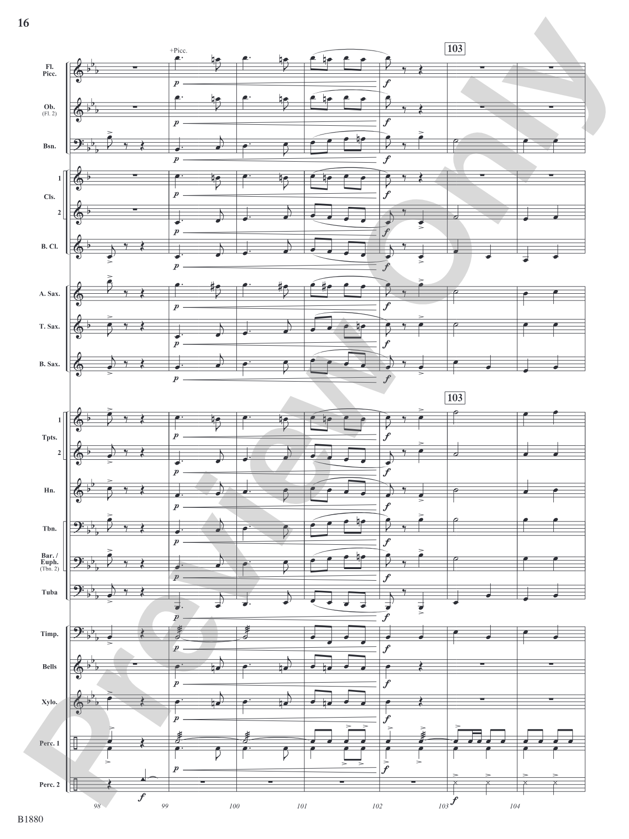 March Wunderbar: Concert Band Conductor Score & Parts