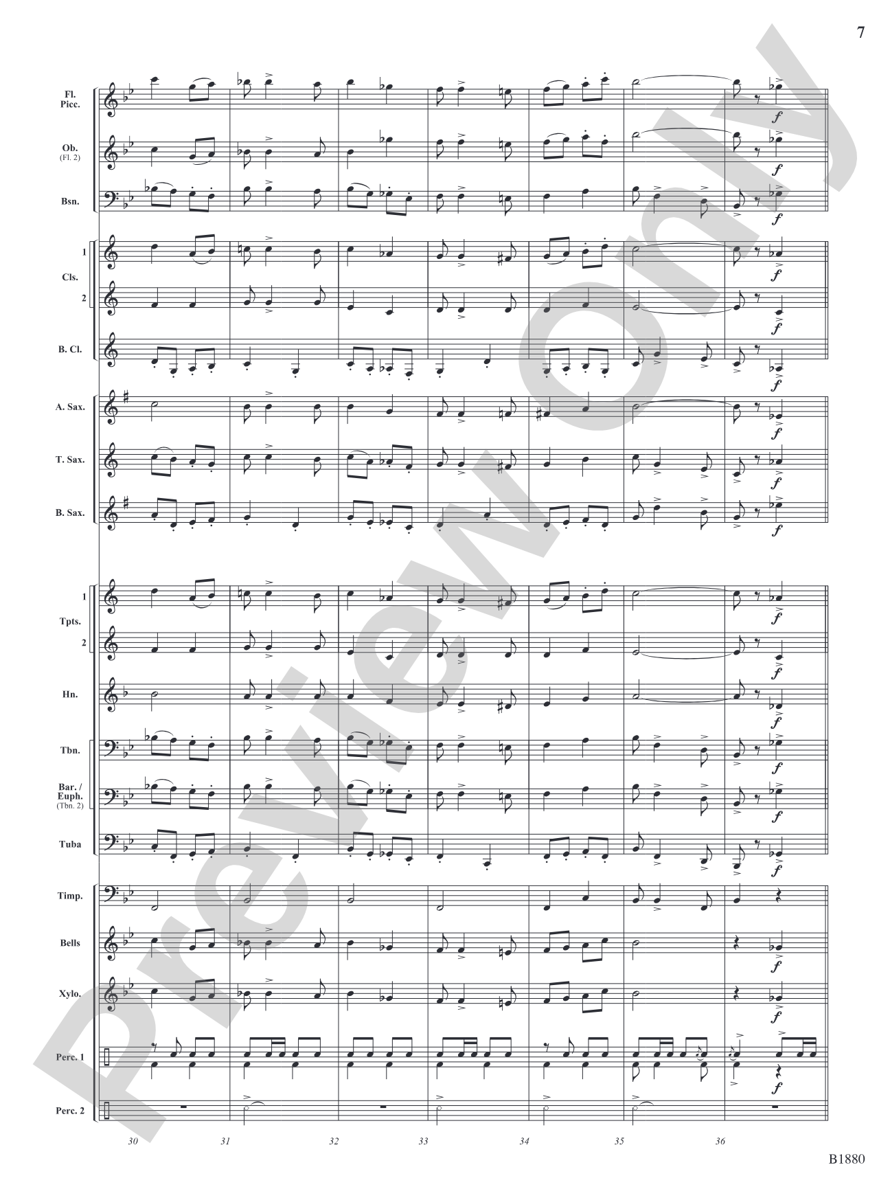 March Wunderbar: Concert Band Conductor Score & Parts