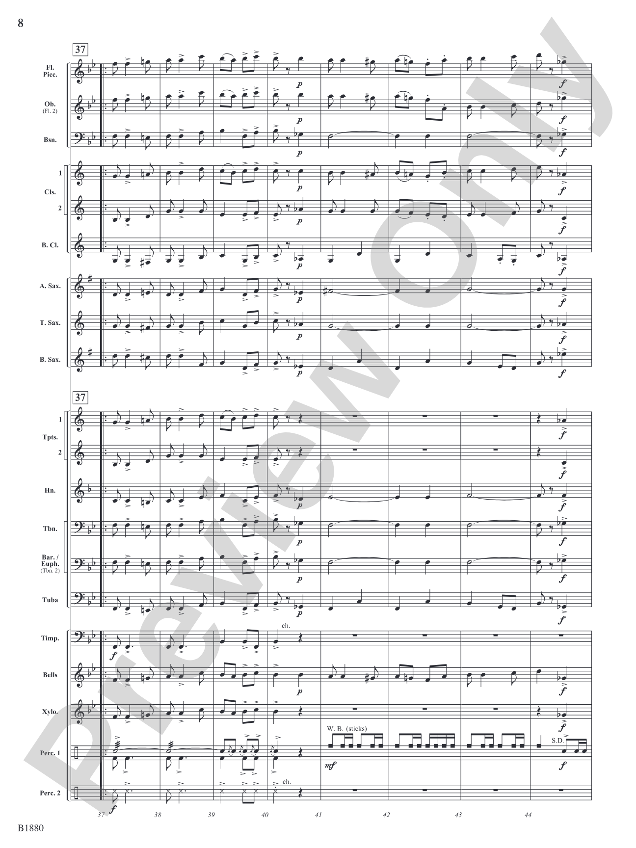 March Wunderbar: Concert Band Conductor Score & Parts