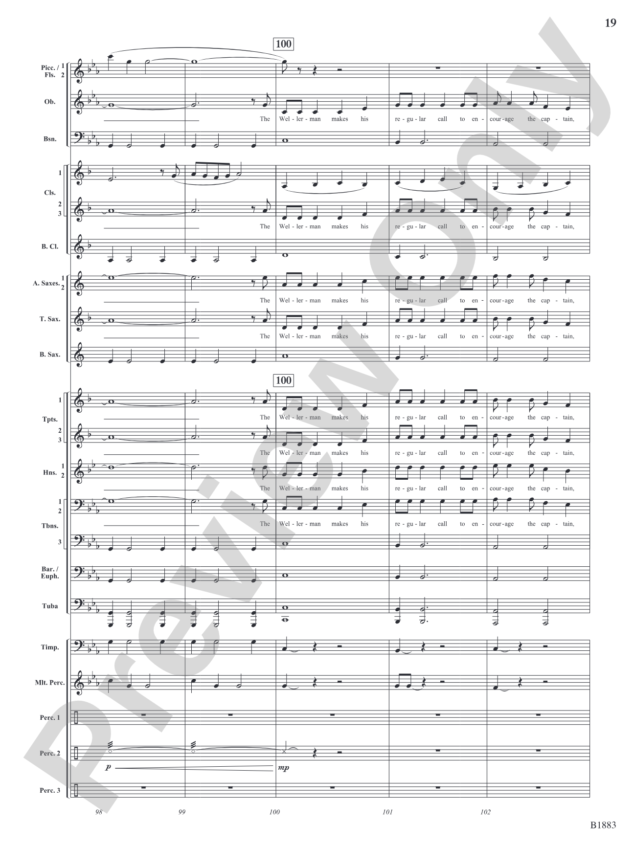 The Wellerman Come: Concert Band Conductor Score & Parts