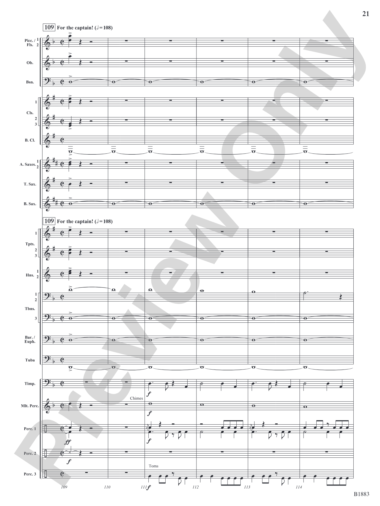 The Wellerman Come: Concert Band Conductor Score & Parts