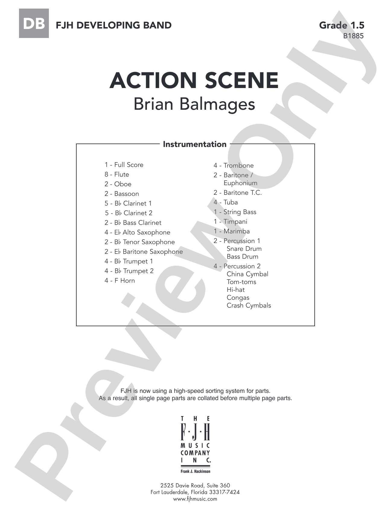 Action Scene: Concert Band Conductor Score & Parts