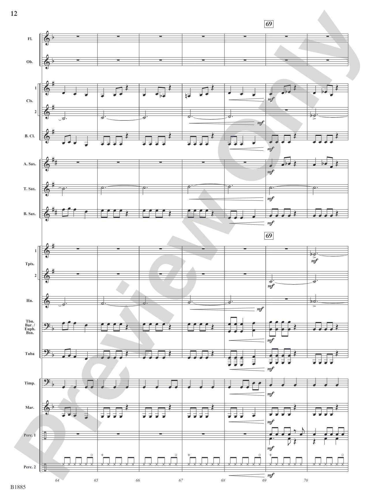 Action Scene: Concert Band Conductor Score & Parts