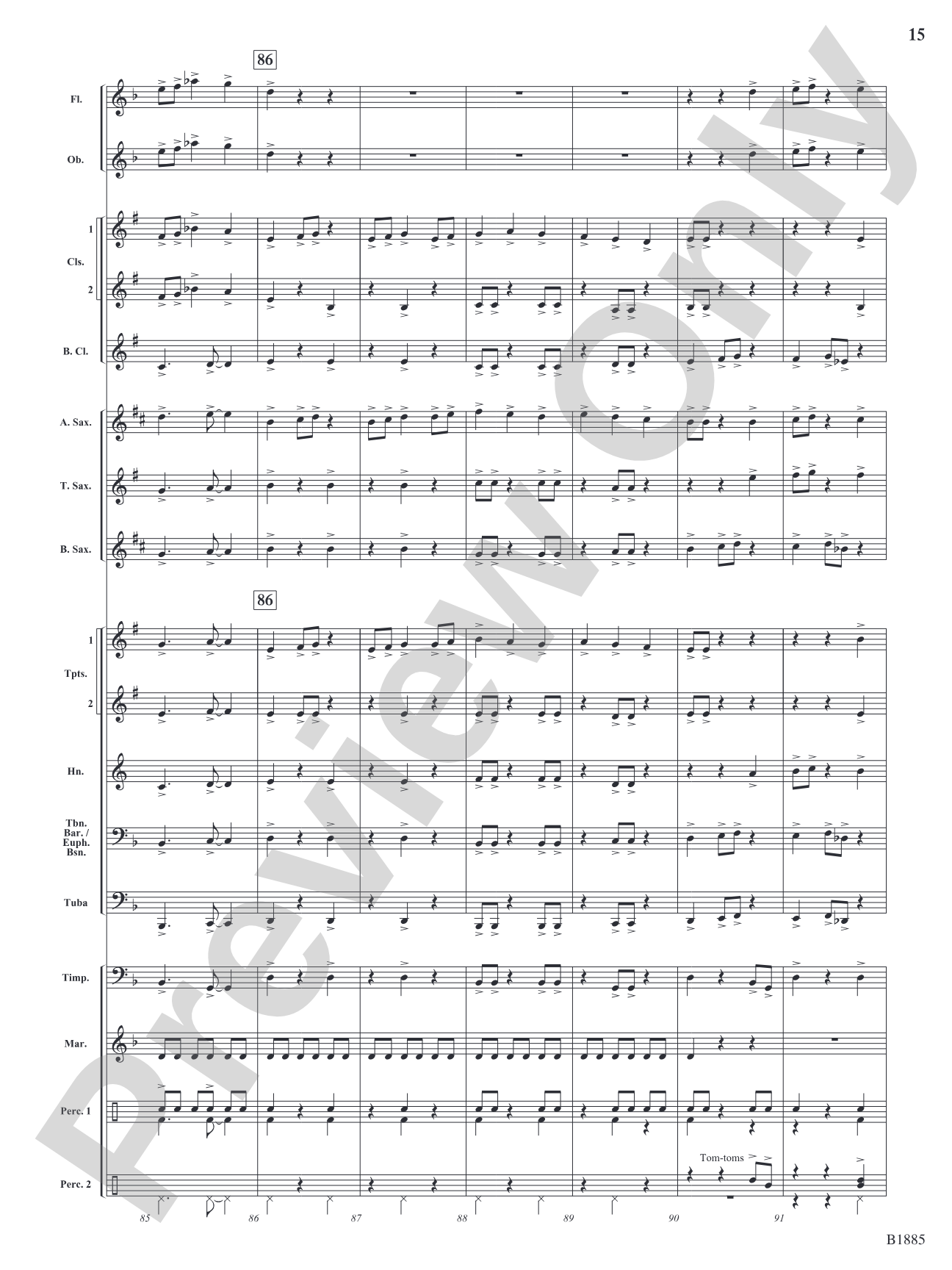 Action Scene: Concert Band Conductor Score & Parts