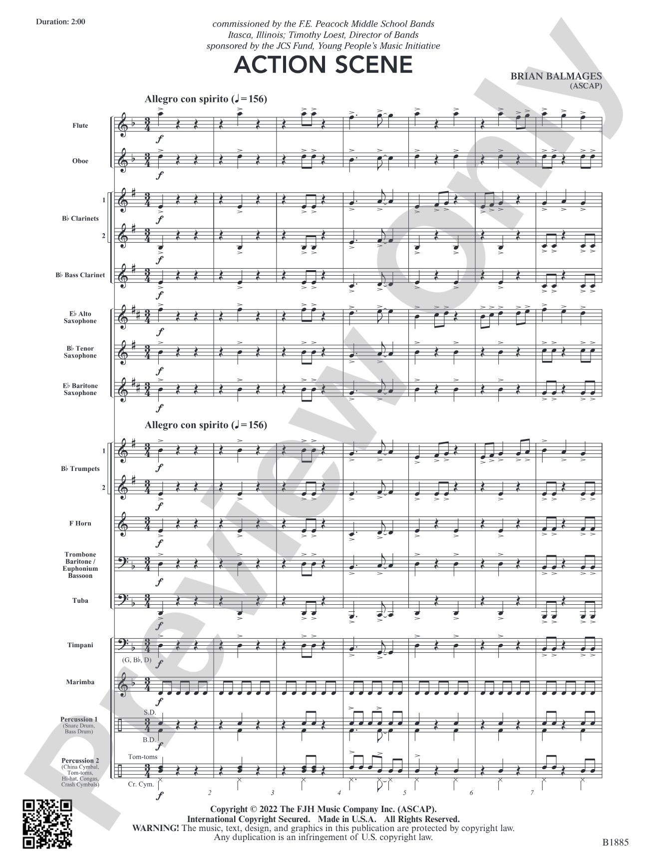 Action Scene: Concert Band Conductor Score & Parts