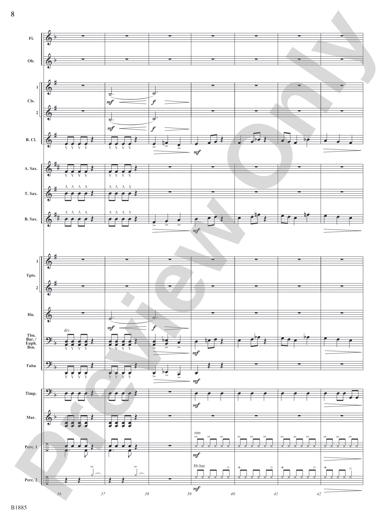 Action Scene: Concert Band Conductor Score & Parts
