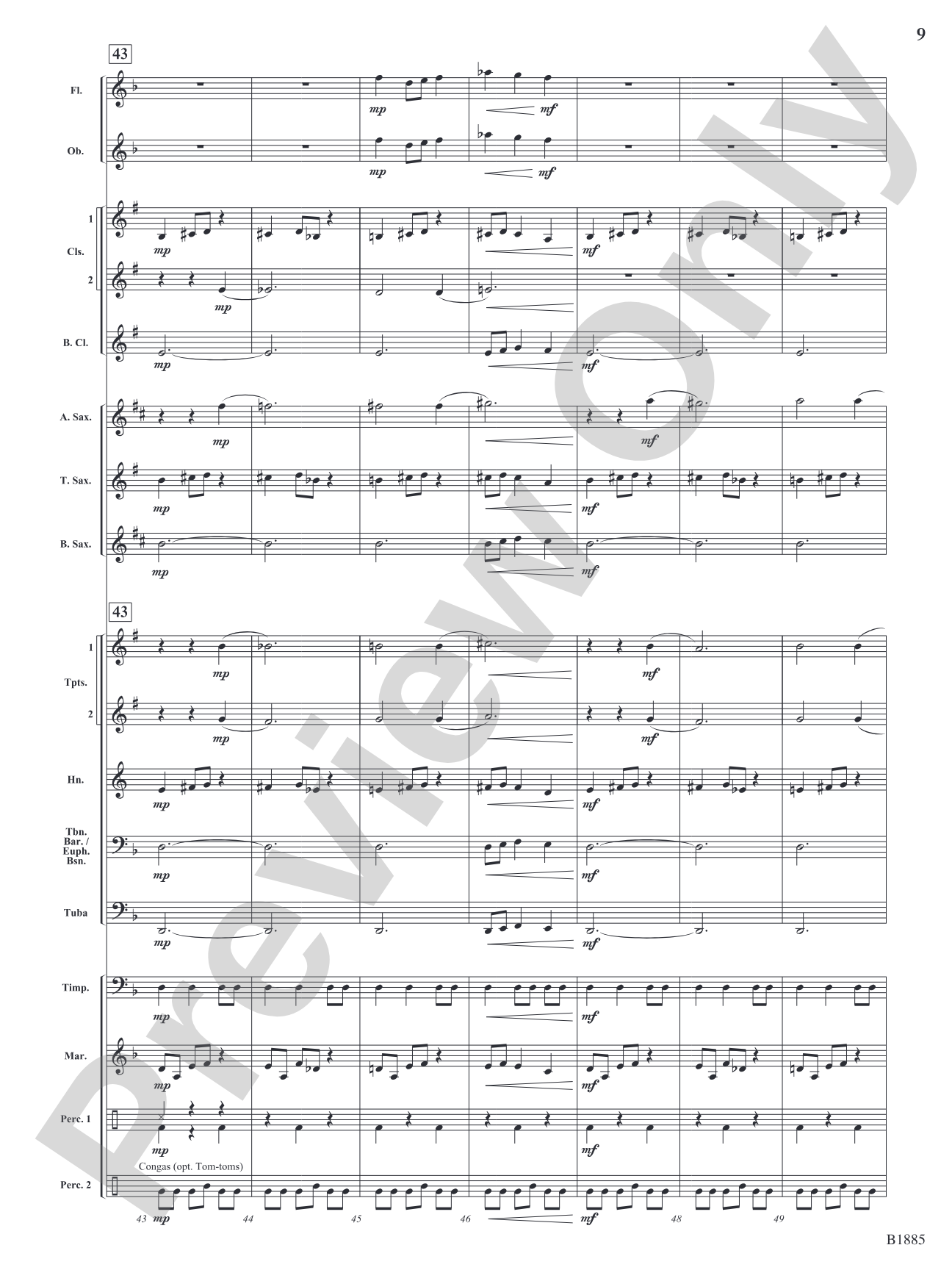 Action Scene: Concert Band Conductor Score & Parts