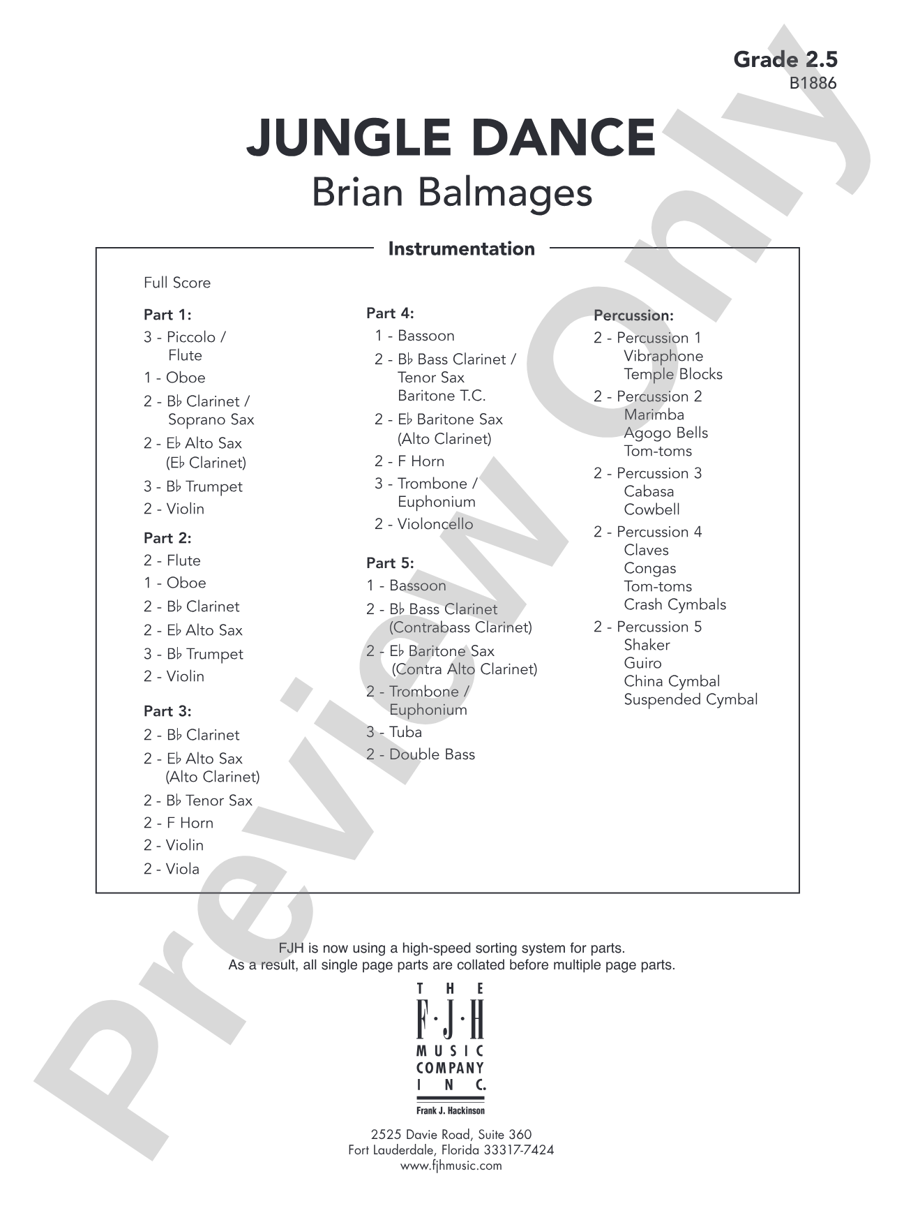 Jungle Dance: Flexible Band/String Ensemble Score & Parts