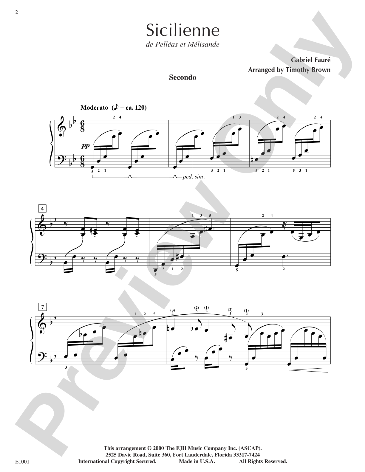 Sicilienne: Piano