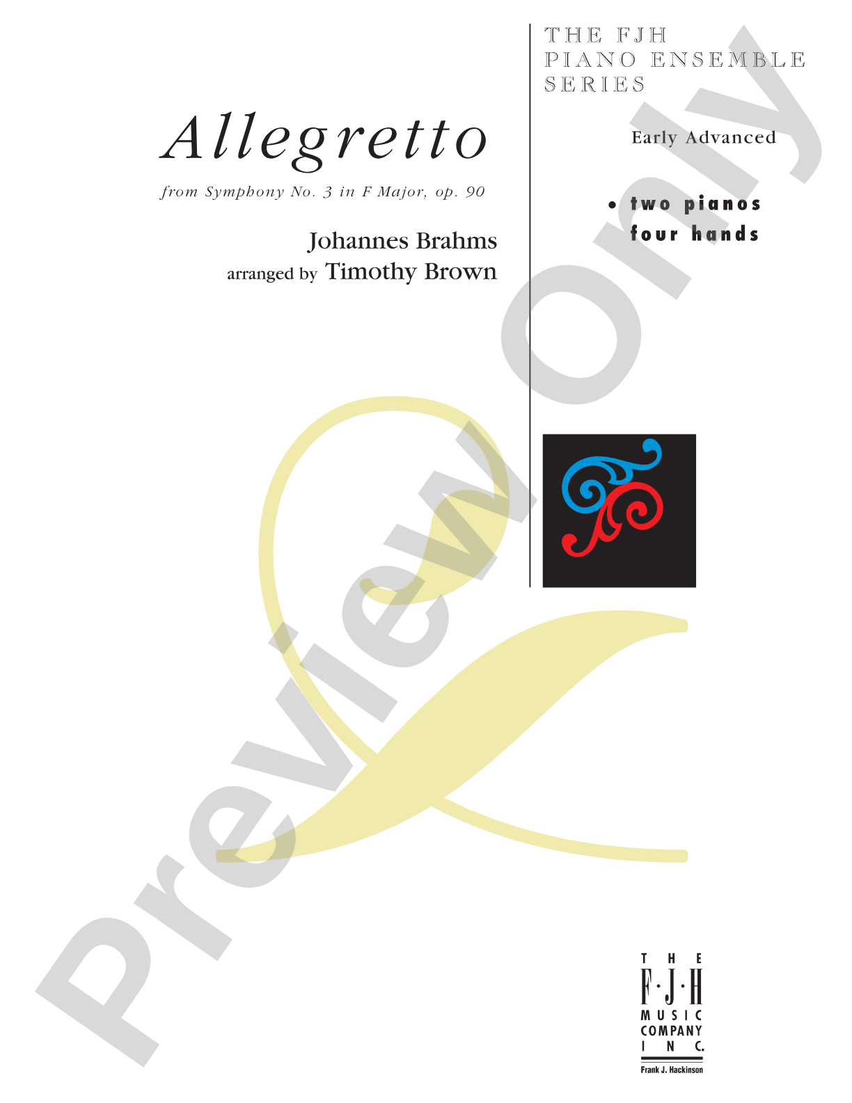 Allegretto from Symphony No. 3 in F Major: Piano