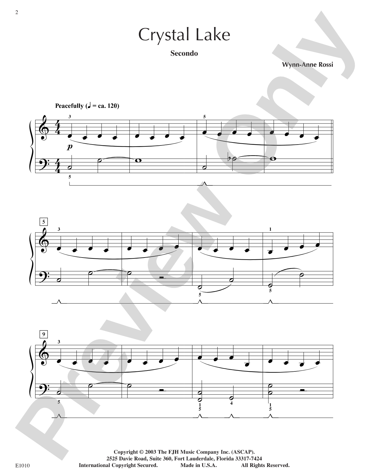 Crystal Lake: Piano
