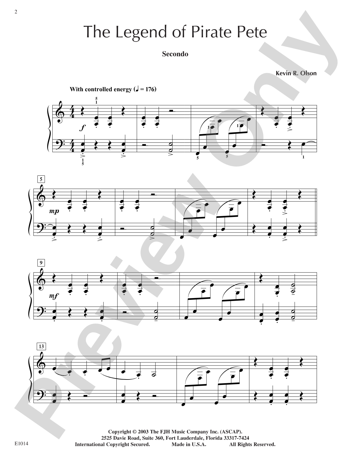 The Legend of Pirate Pete: Piano