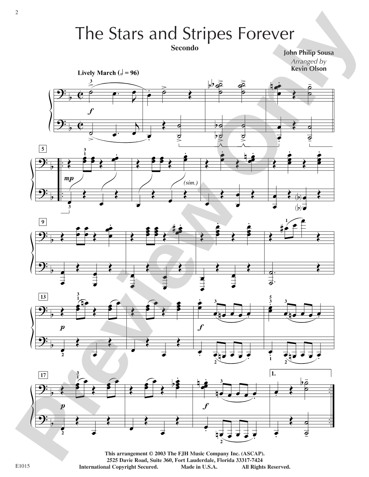 The Stars and Stripes Forever: Piano