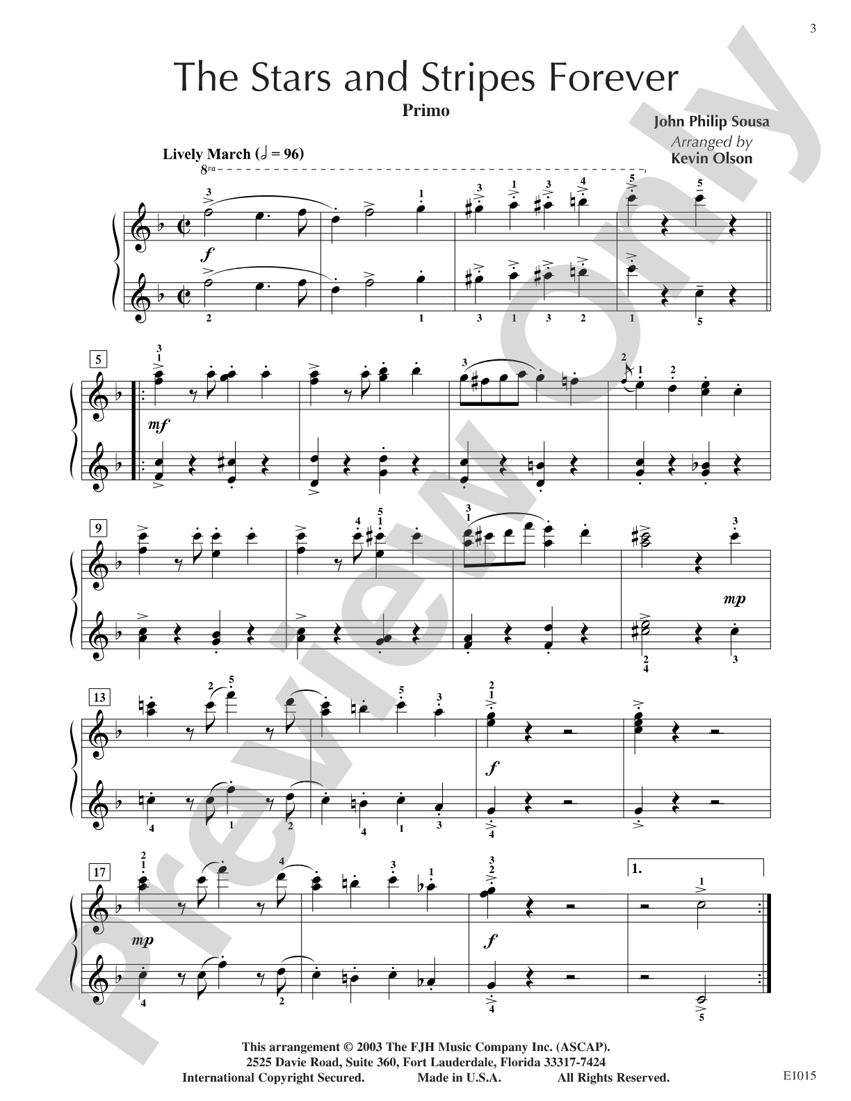 The Stars and Stripes Forever: Piano