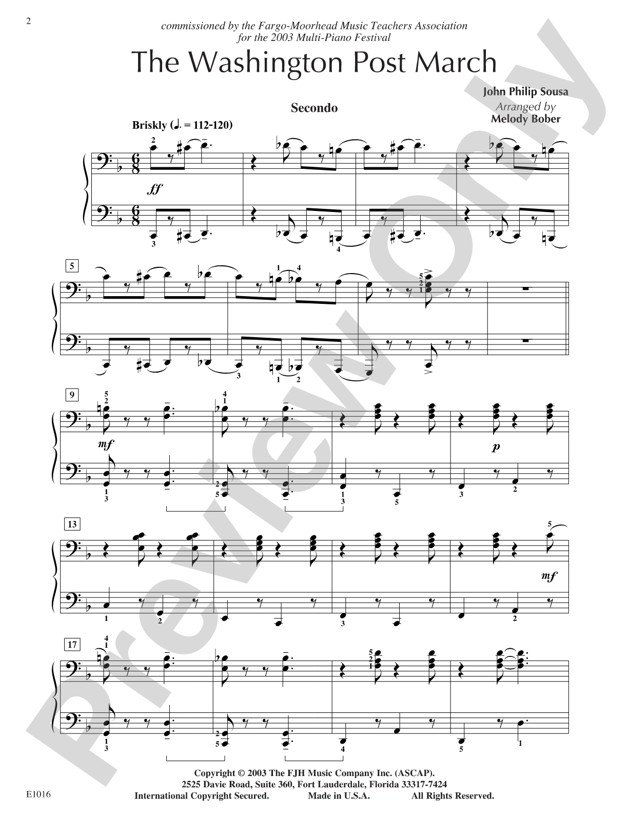 The Washington Post March: Piano