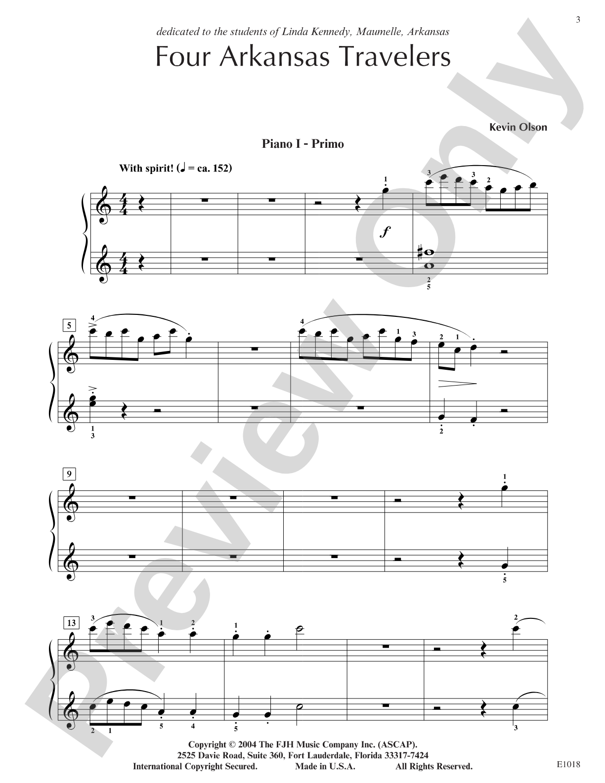 Four Arkansas Travelers (2 piano - 8 hand): Piano