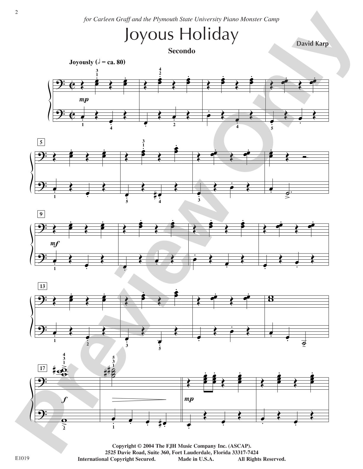 Joyous Holiday: Piano