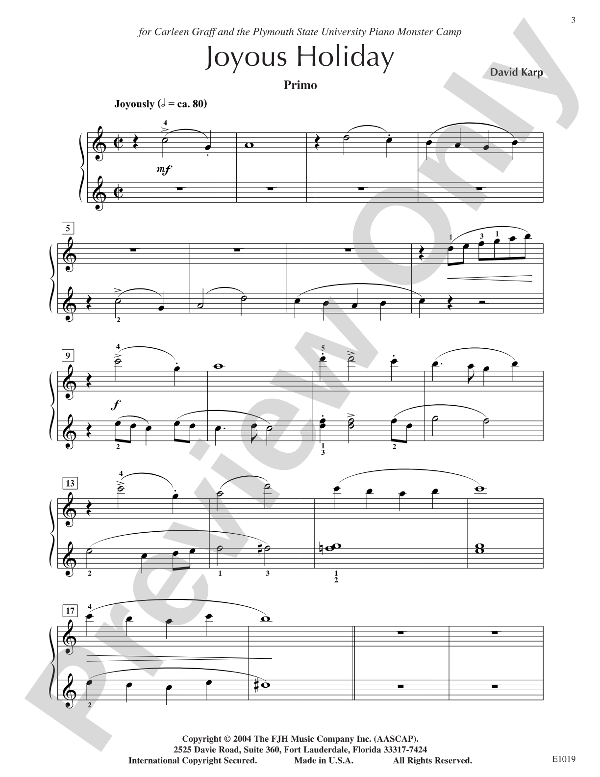 Joyous Holiday: Piano