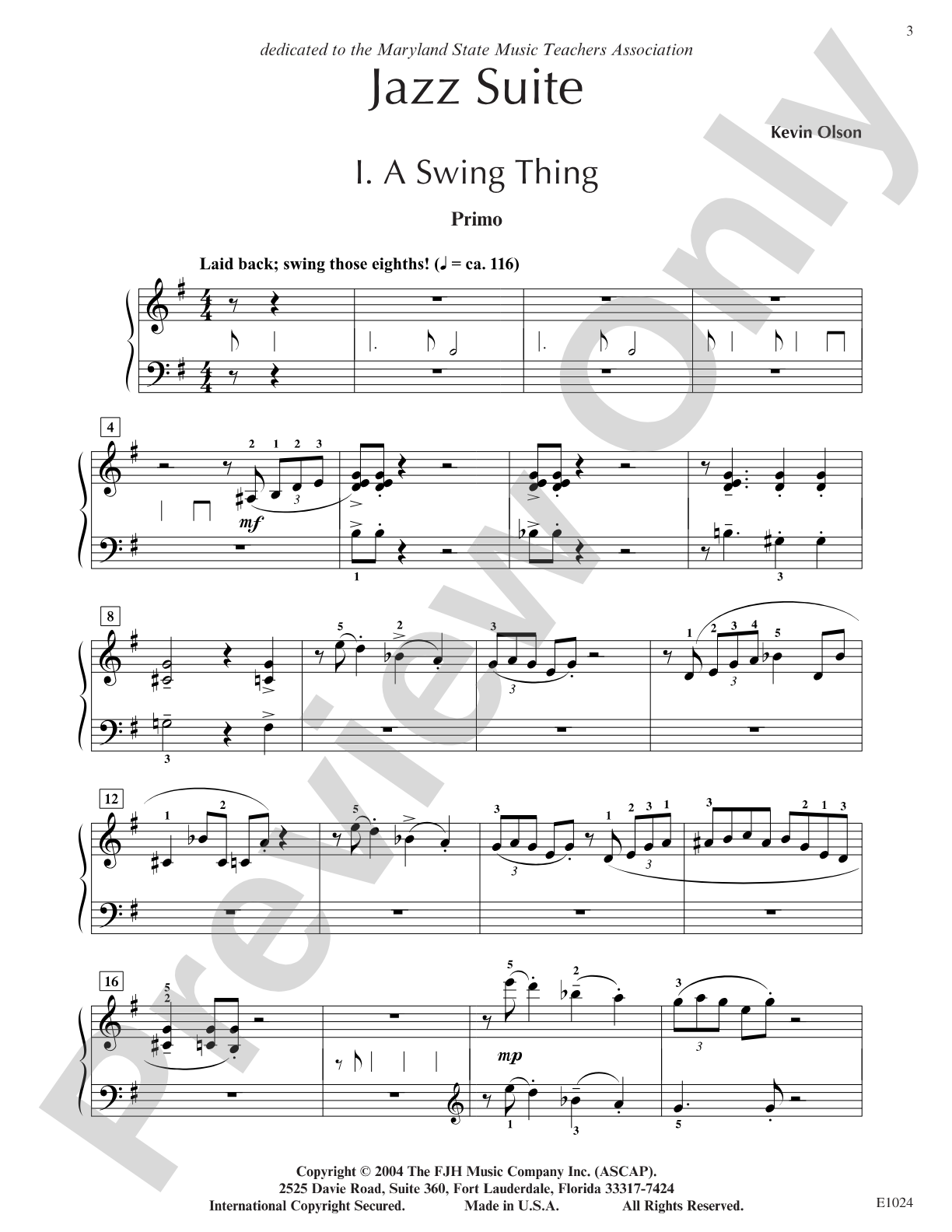 Jazz Suite: Piano