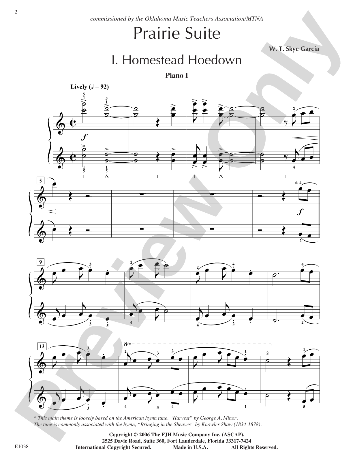 Prairie Suite: Piano
