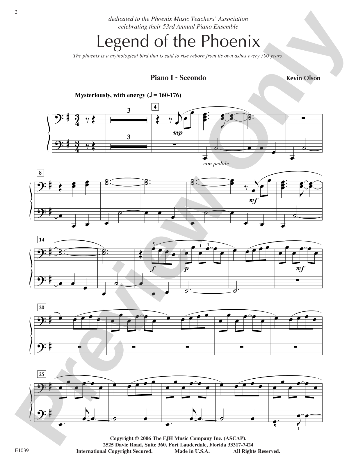 Legend of the Phoenix: Piano