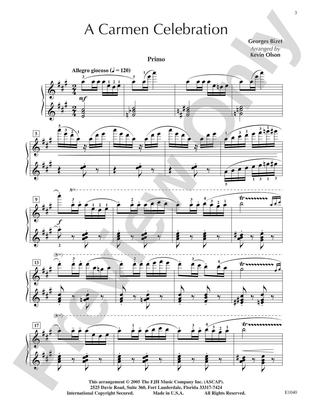 A Carmen Celebration: Piano