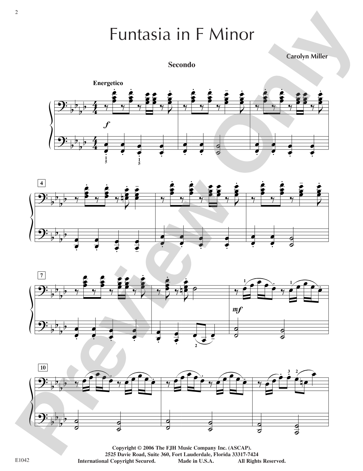 Funtasia in F Minor: Piano