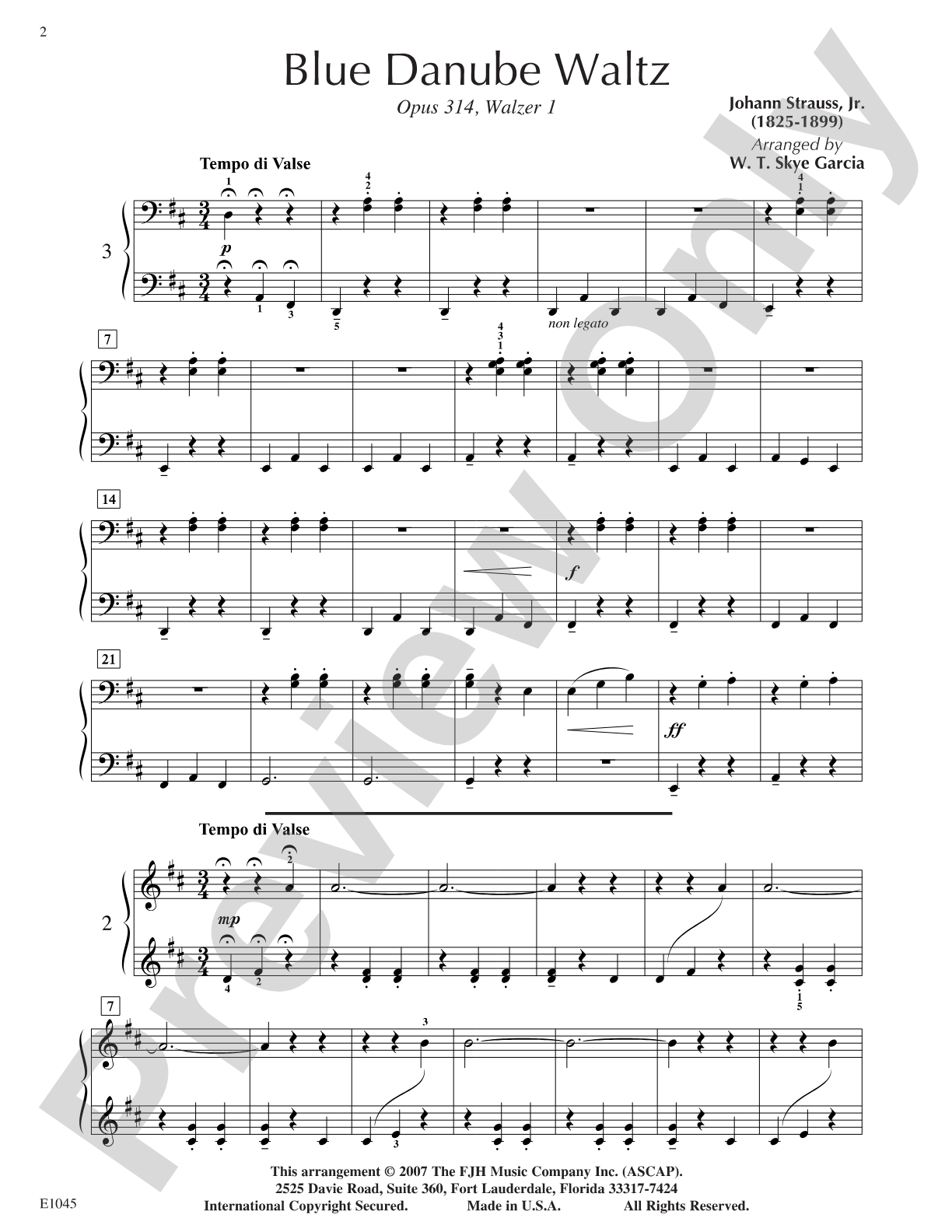 Blue Danube Waltz: Piano