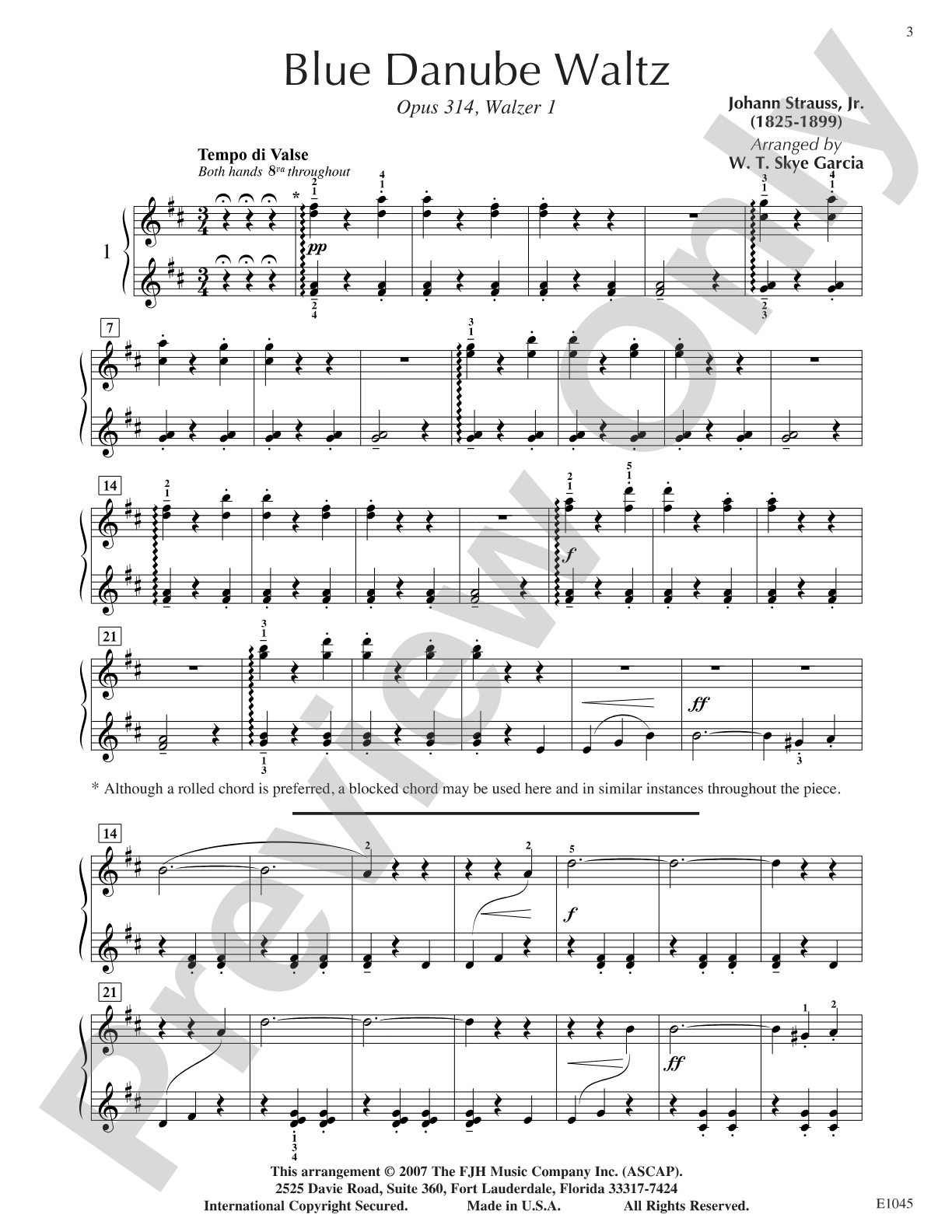 Blue Danube Waltz: Piano