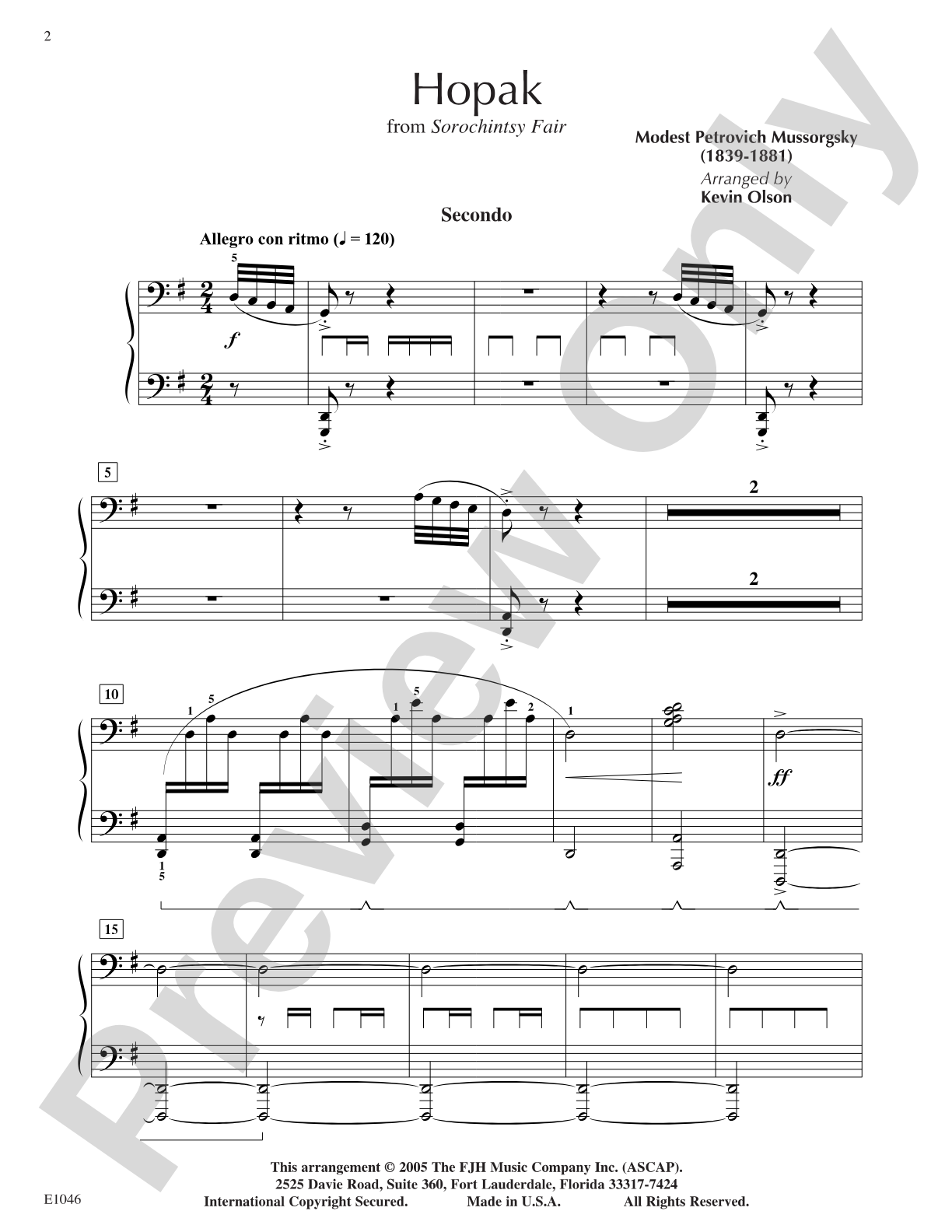 Hopak: Piano