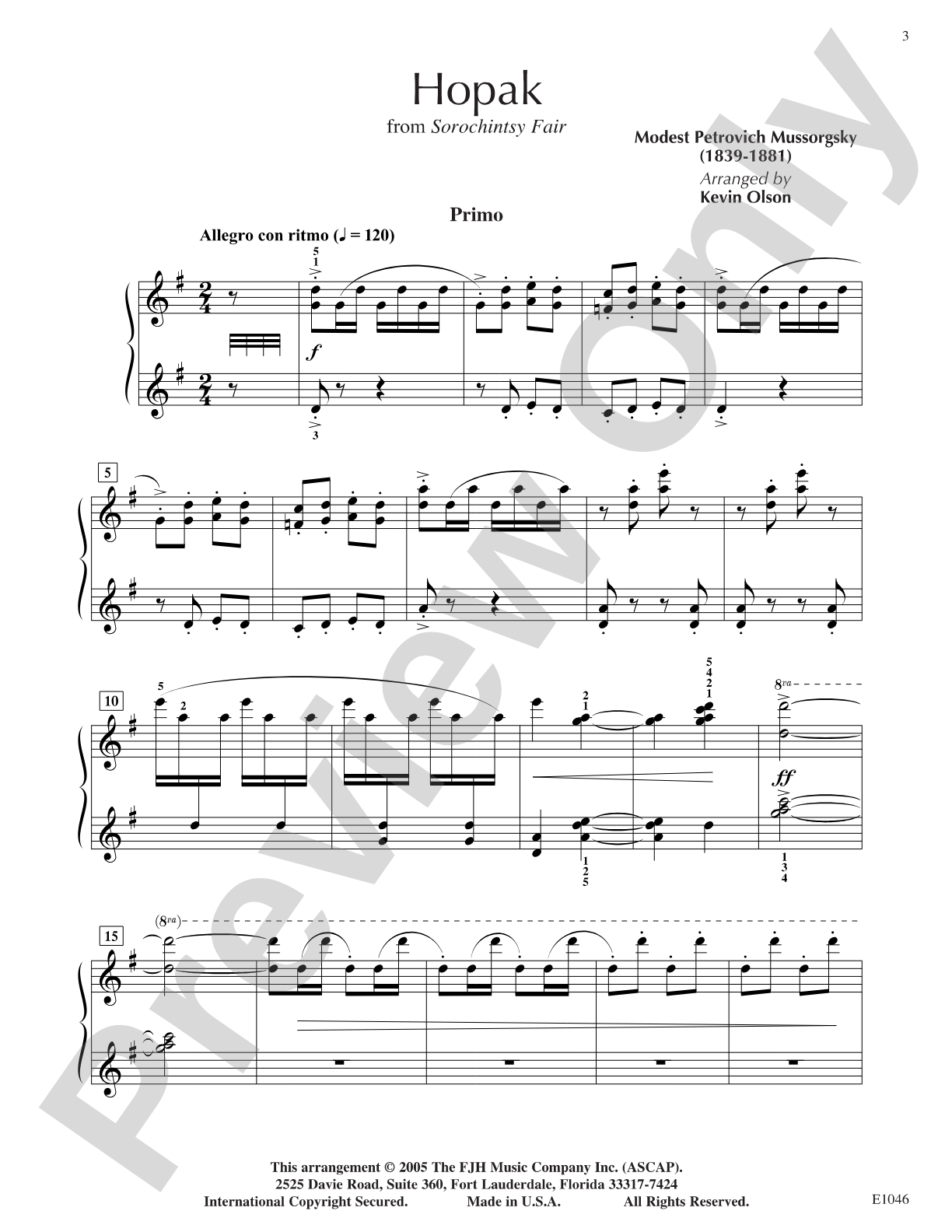 Hopak: Piano