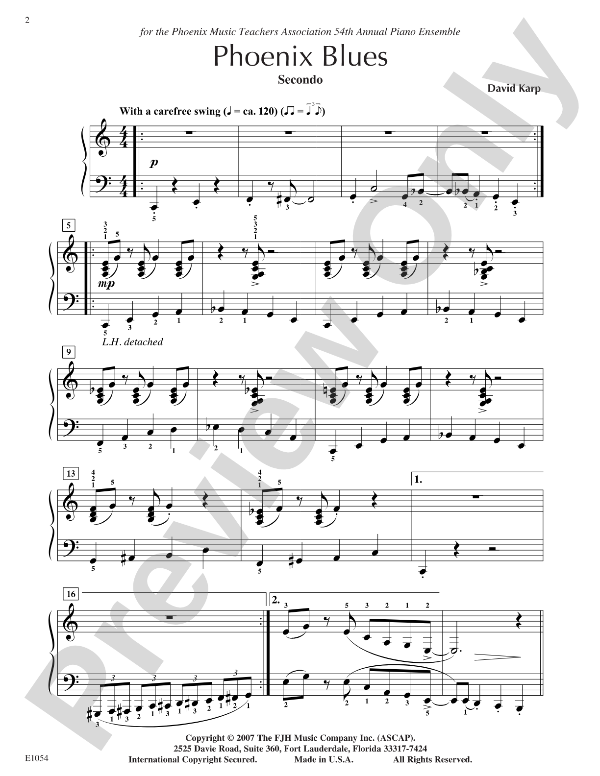 Phoenix Blues: Piano