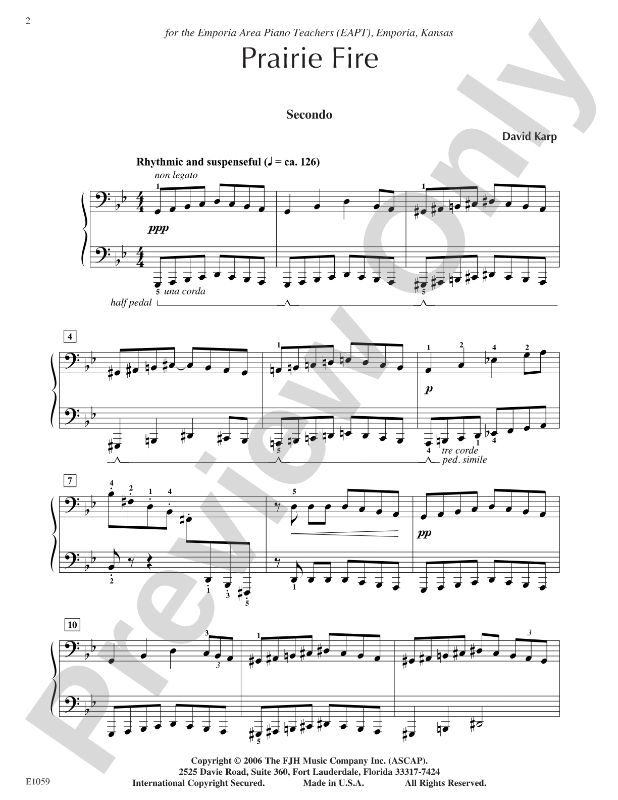 Prairie Fire: Piano