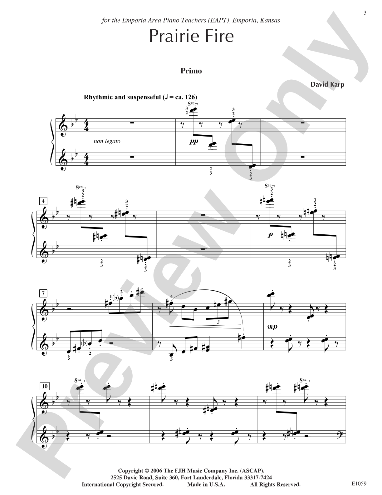Prairie Fire: Piano