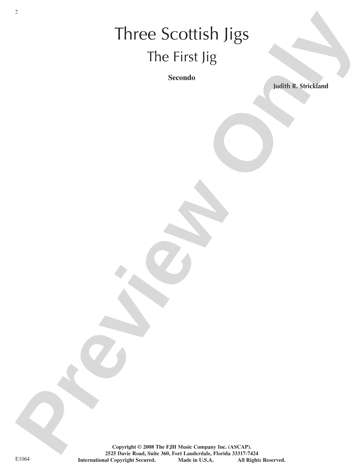Three Scottish Jigs: Piano