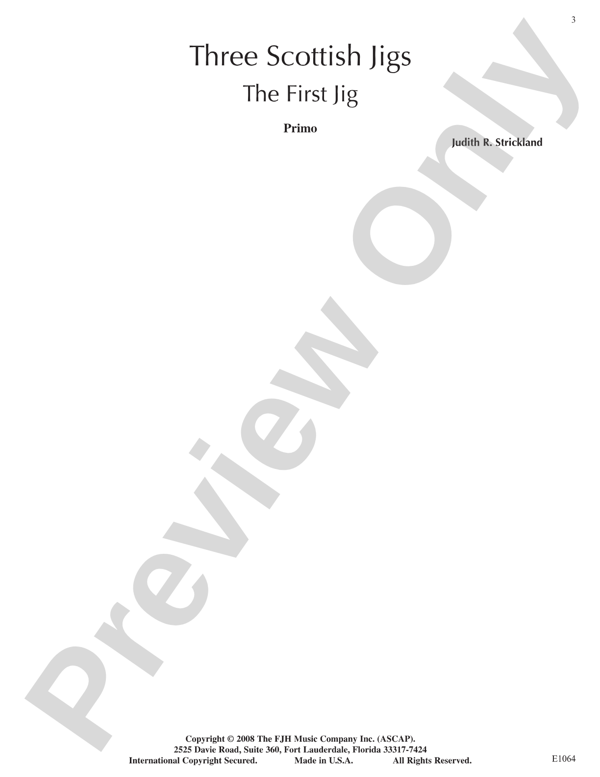 Three Scottish Jigs: Piano