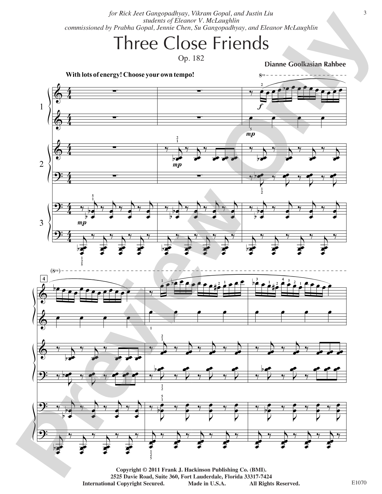 Three Close Friends: Piano