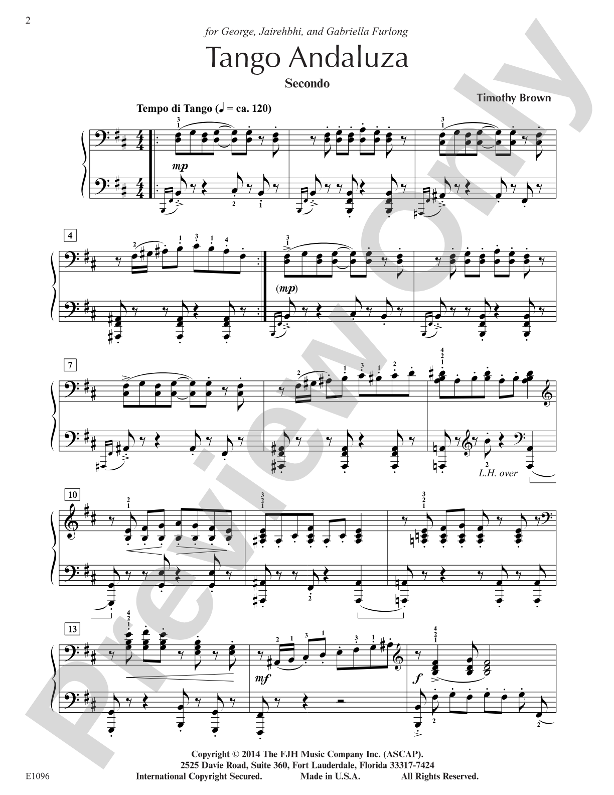 Tango Andaluza: Piano