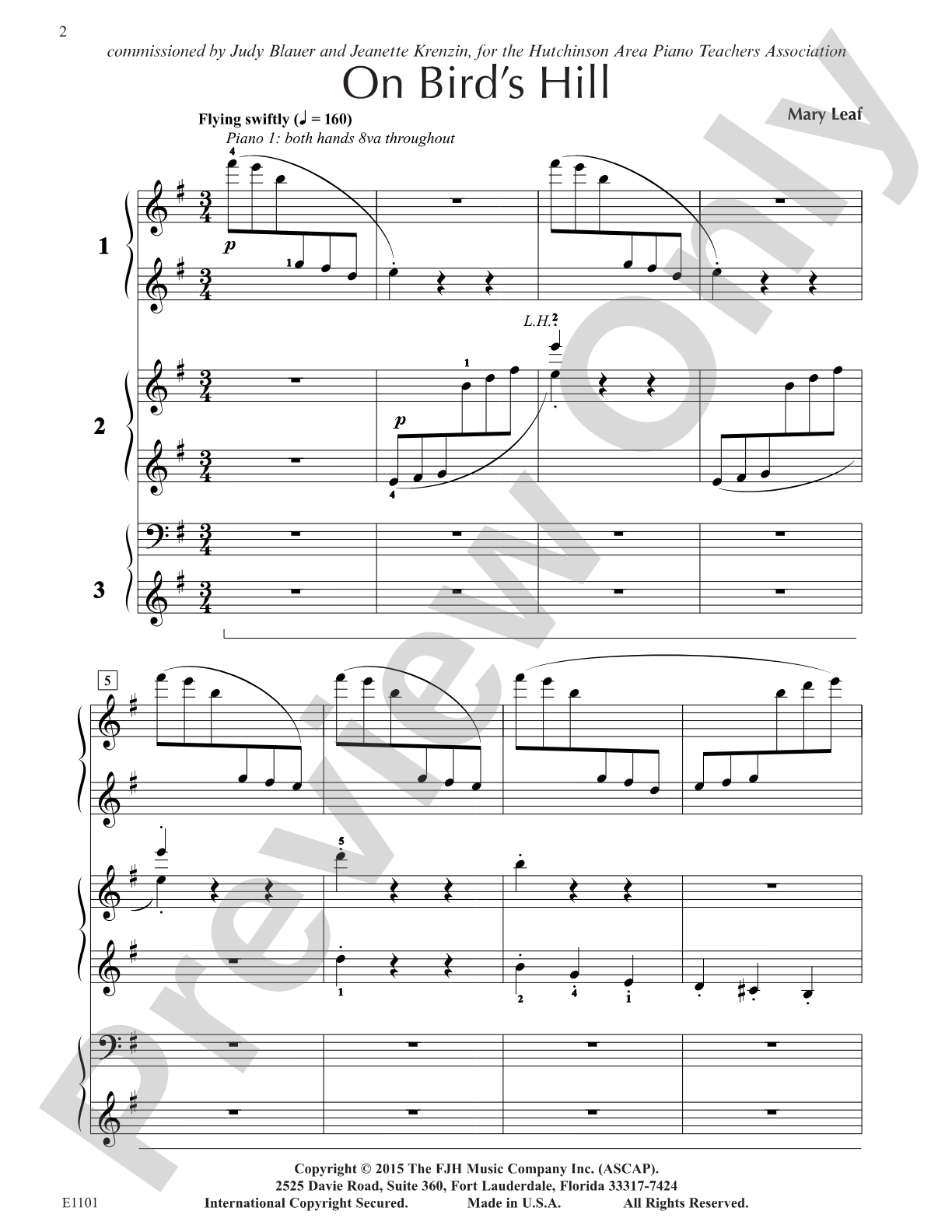 On Bird's Hill: Piano