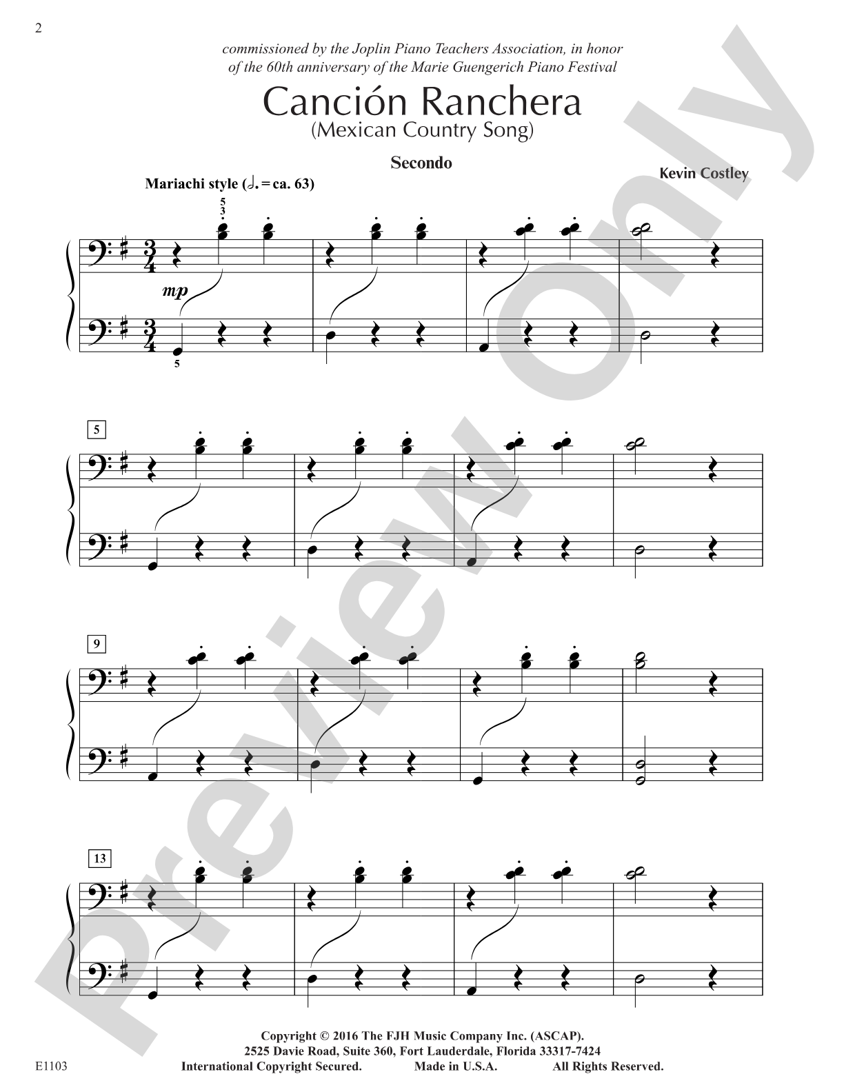 Canción Ranchera: Piano