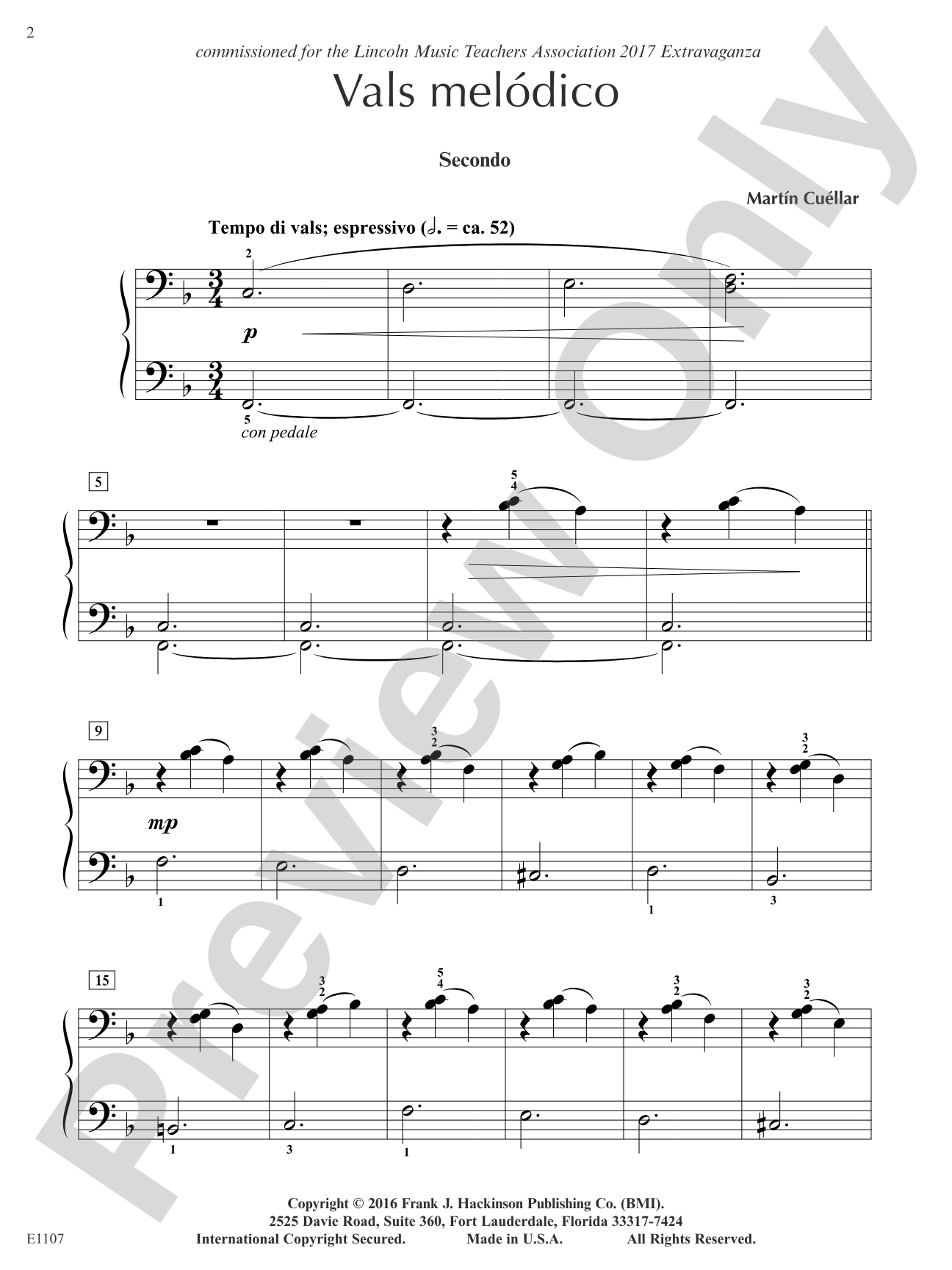 Vals melodico: Piano