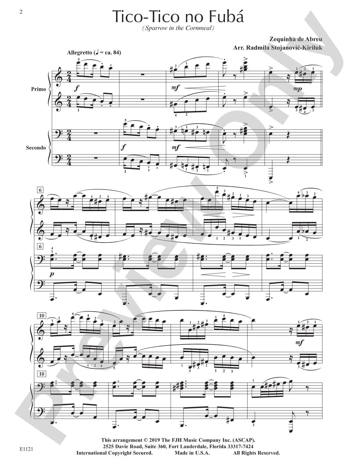 Tico-Tico no Fubá: Piano