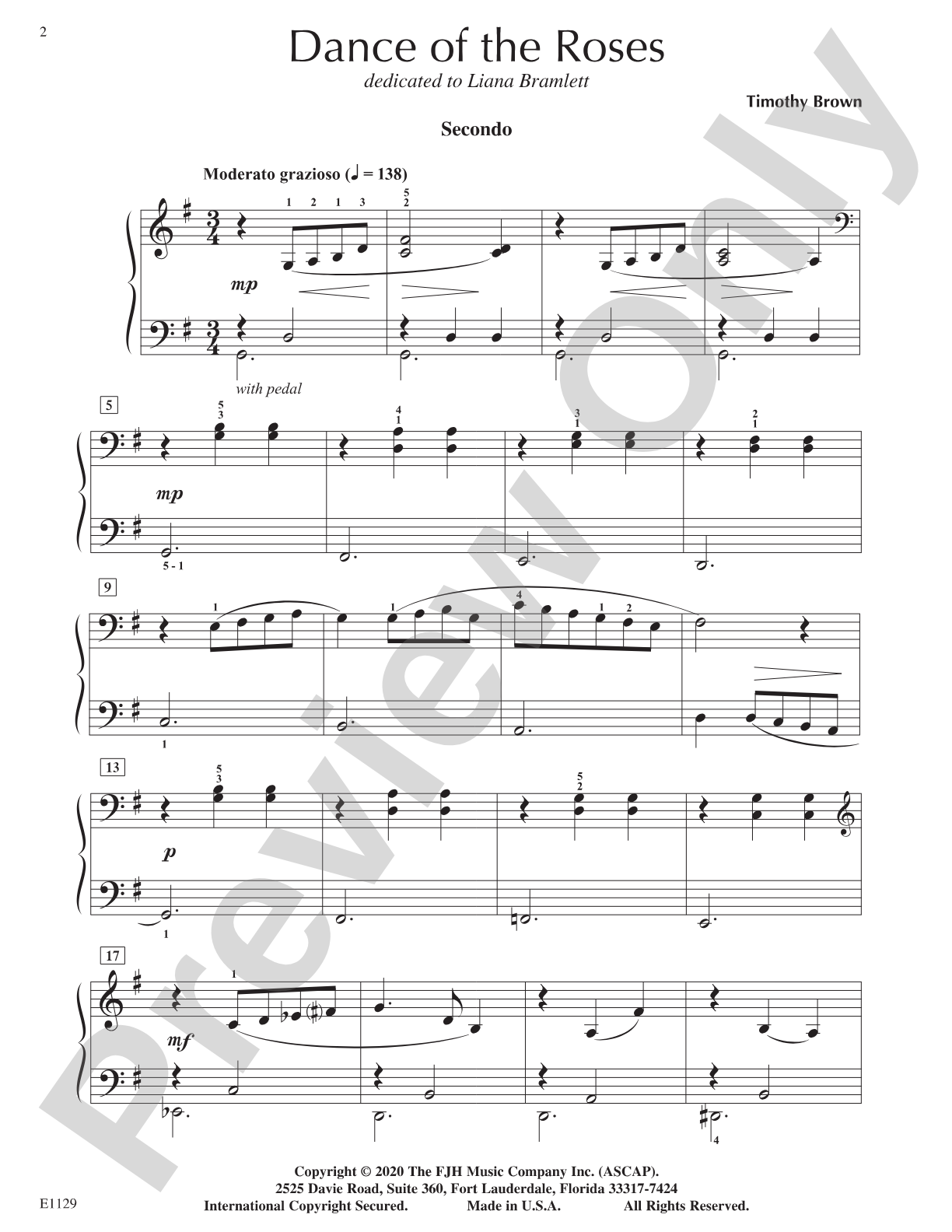 Dance of the Roses: Piano