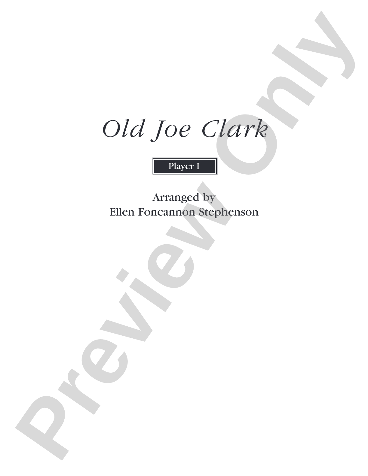 Old Joe Clark: Piano