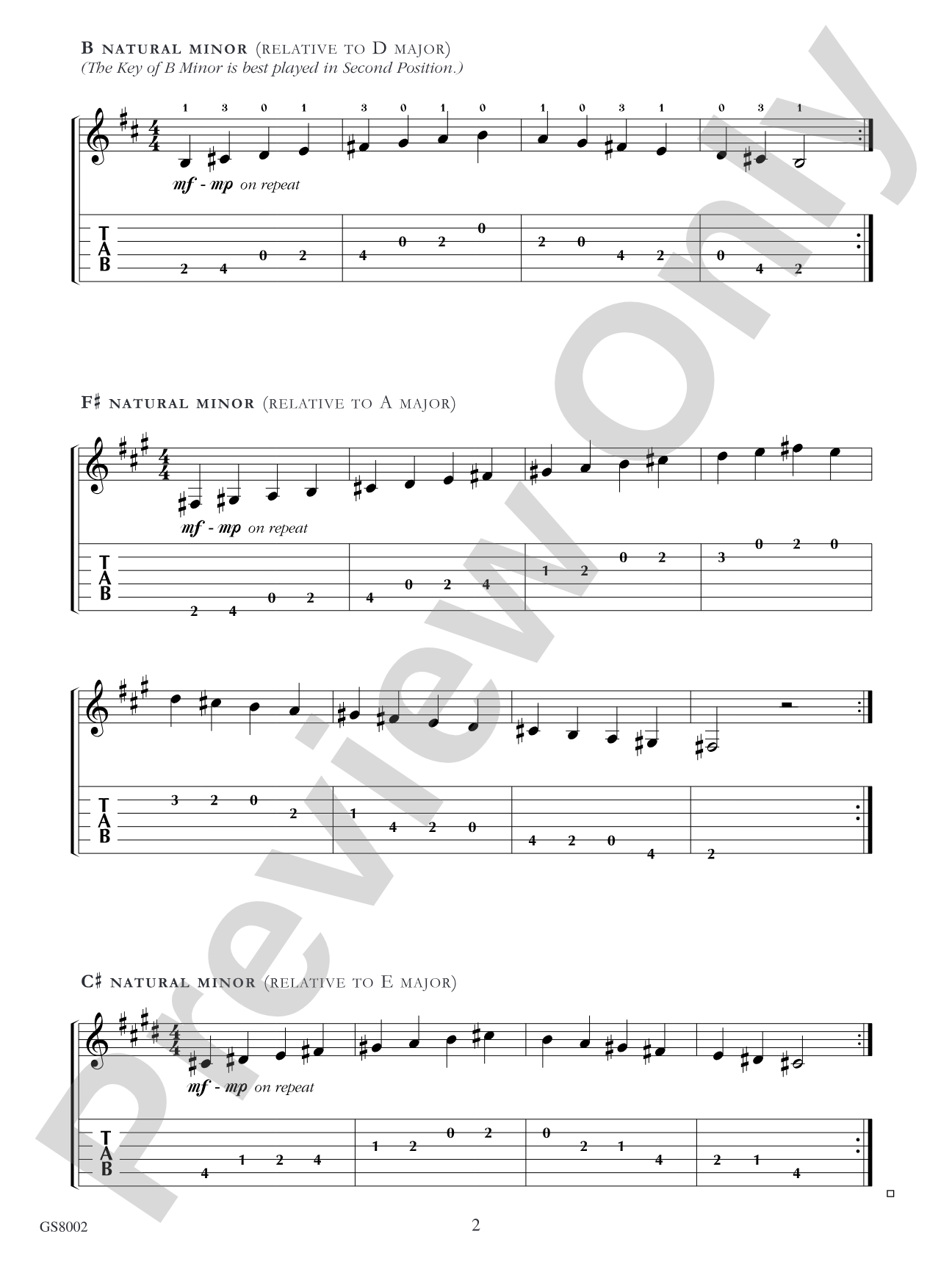 No. 2, First Position Minor Scales: Easy Guitar