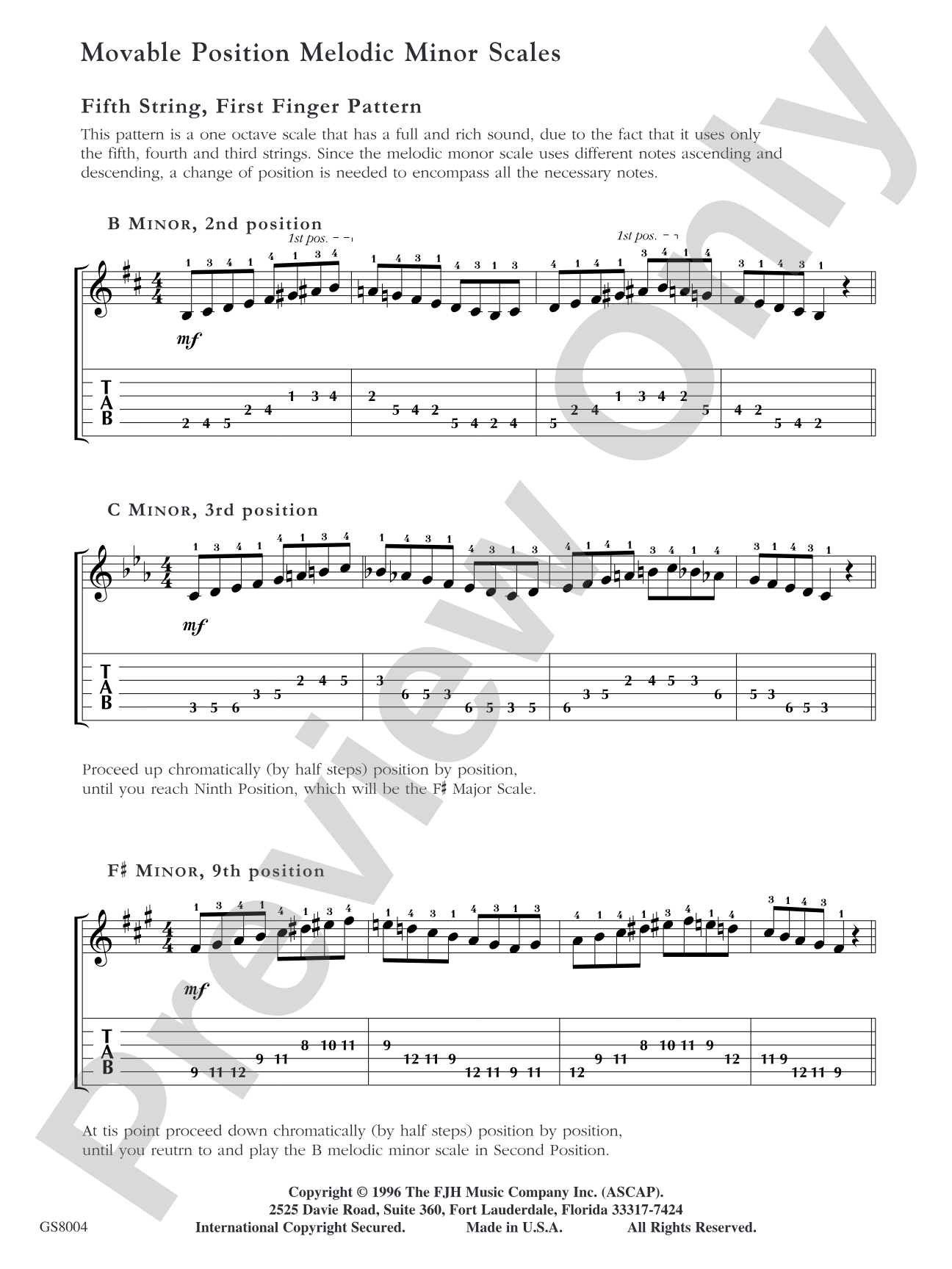 No. 4, Movable Position Minor Scales: Easy Guitar